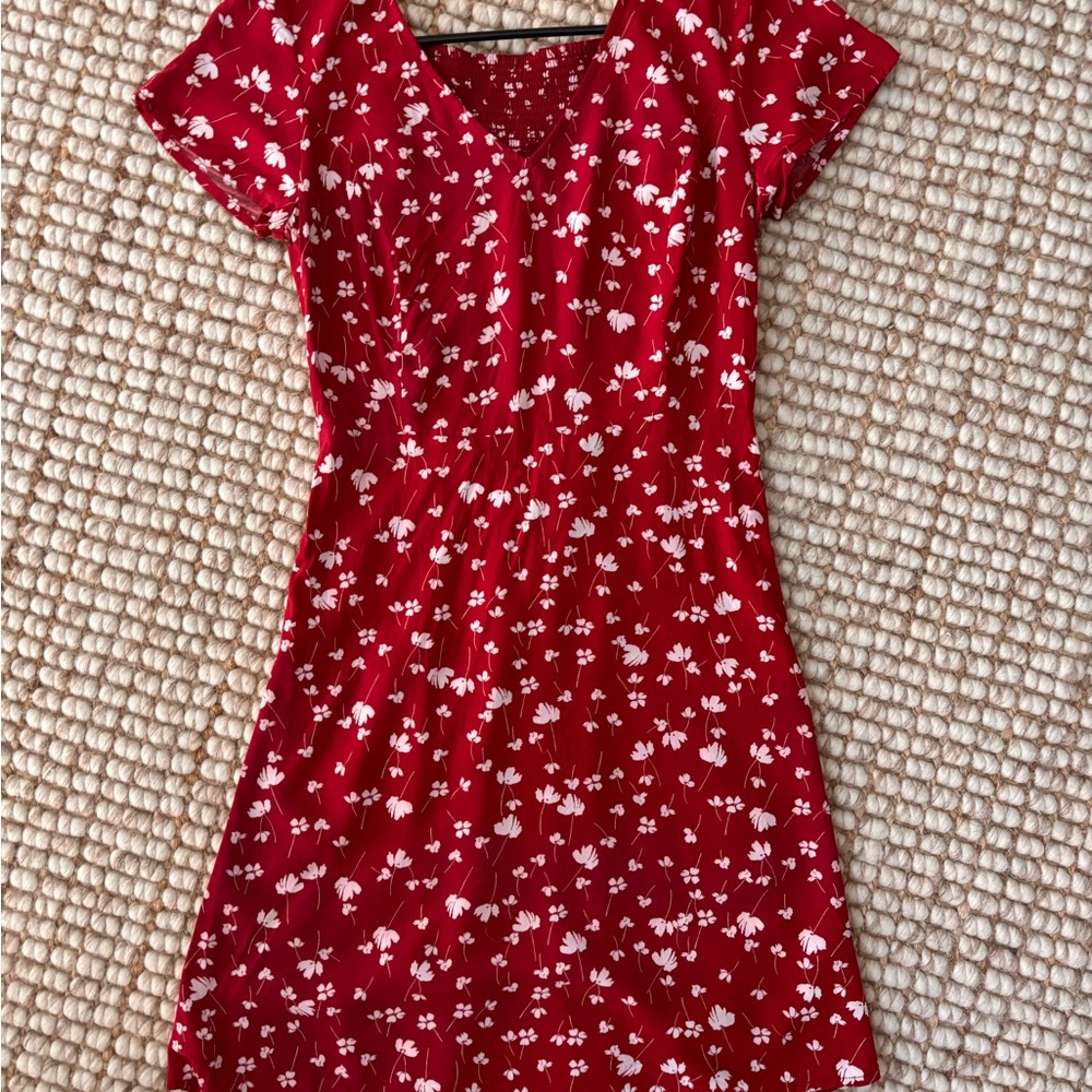 Old Navy Red Floral Mini Dress
